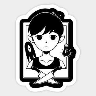 Black & White Young Boy Sticker